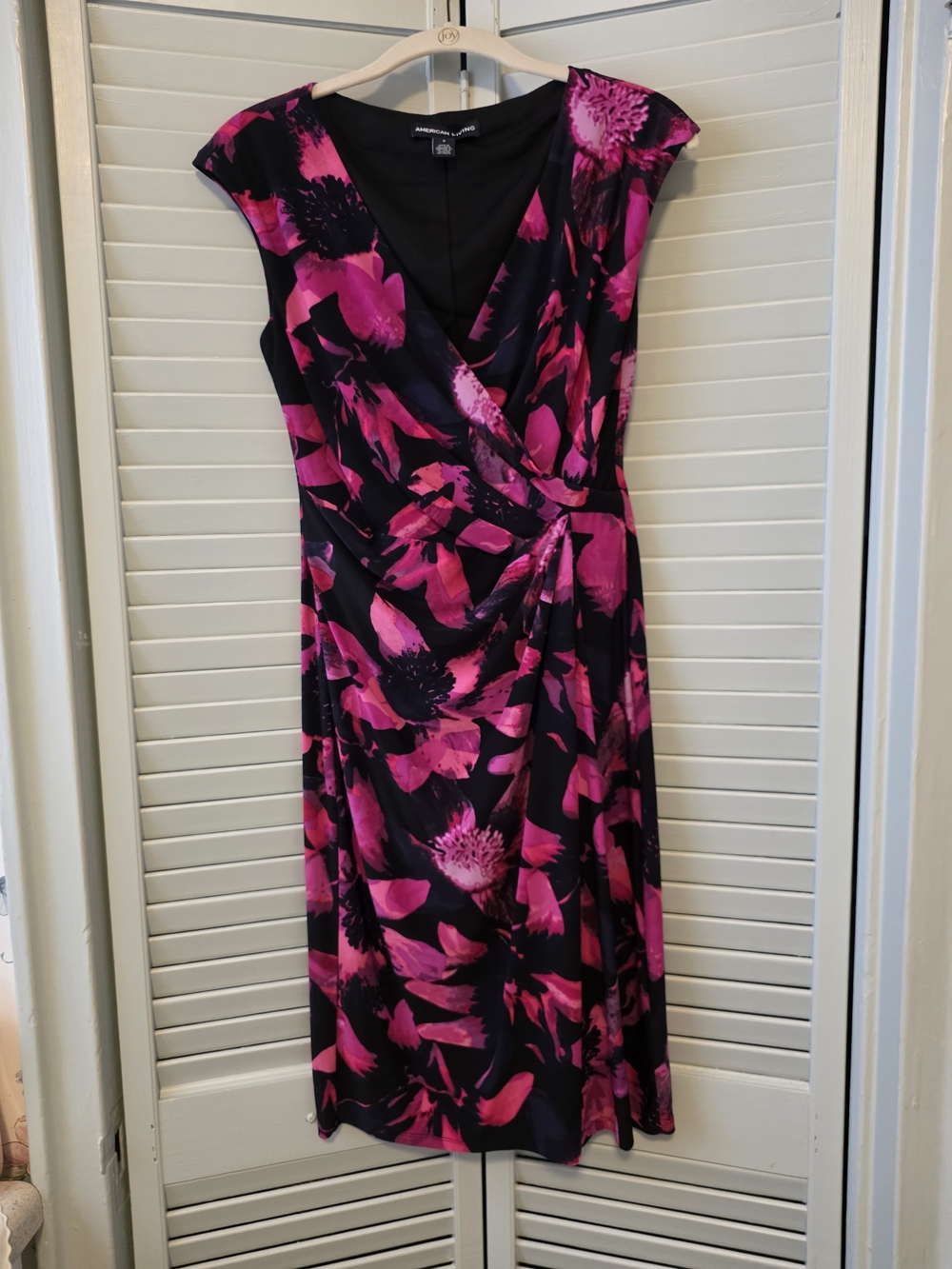 American Living Pink Floral Wrap Dress